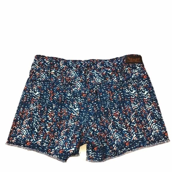 Levi's Blue and Orange Aztec Raw Hem Cutoff Shorts - Picture 2 of 9